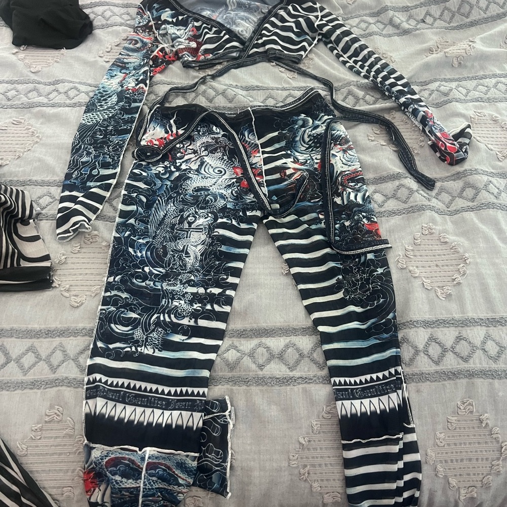Women two piece set. Sheer Dragon , going out oufit super cute